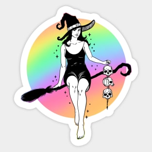 Broom Rider Witch Sticker